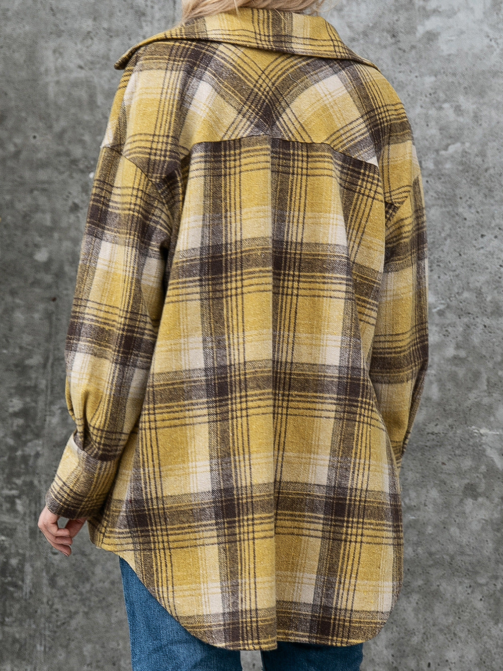 Ivy Lane Plaid Collared Neck Long Sleeve Shirt