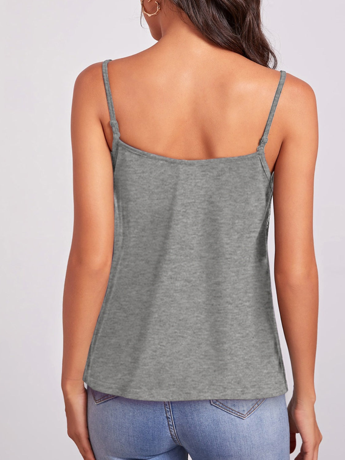 FAM-FAM Geometric V-Neck Spaghetti Strap Cami