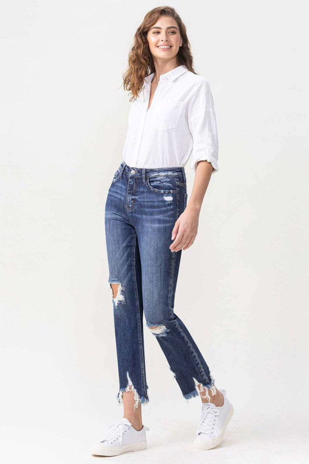 Lovervet Jackie Full Size High Rise Crop Straight Leg Jeans