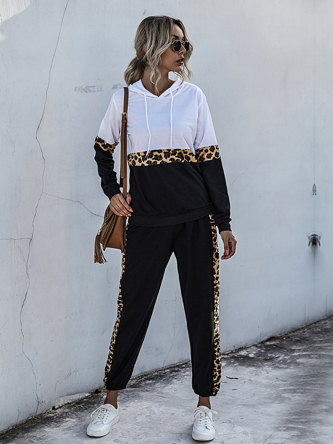 Perfee Contrast Long Sleeve Hooded Top and Joggers Set