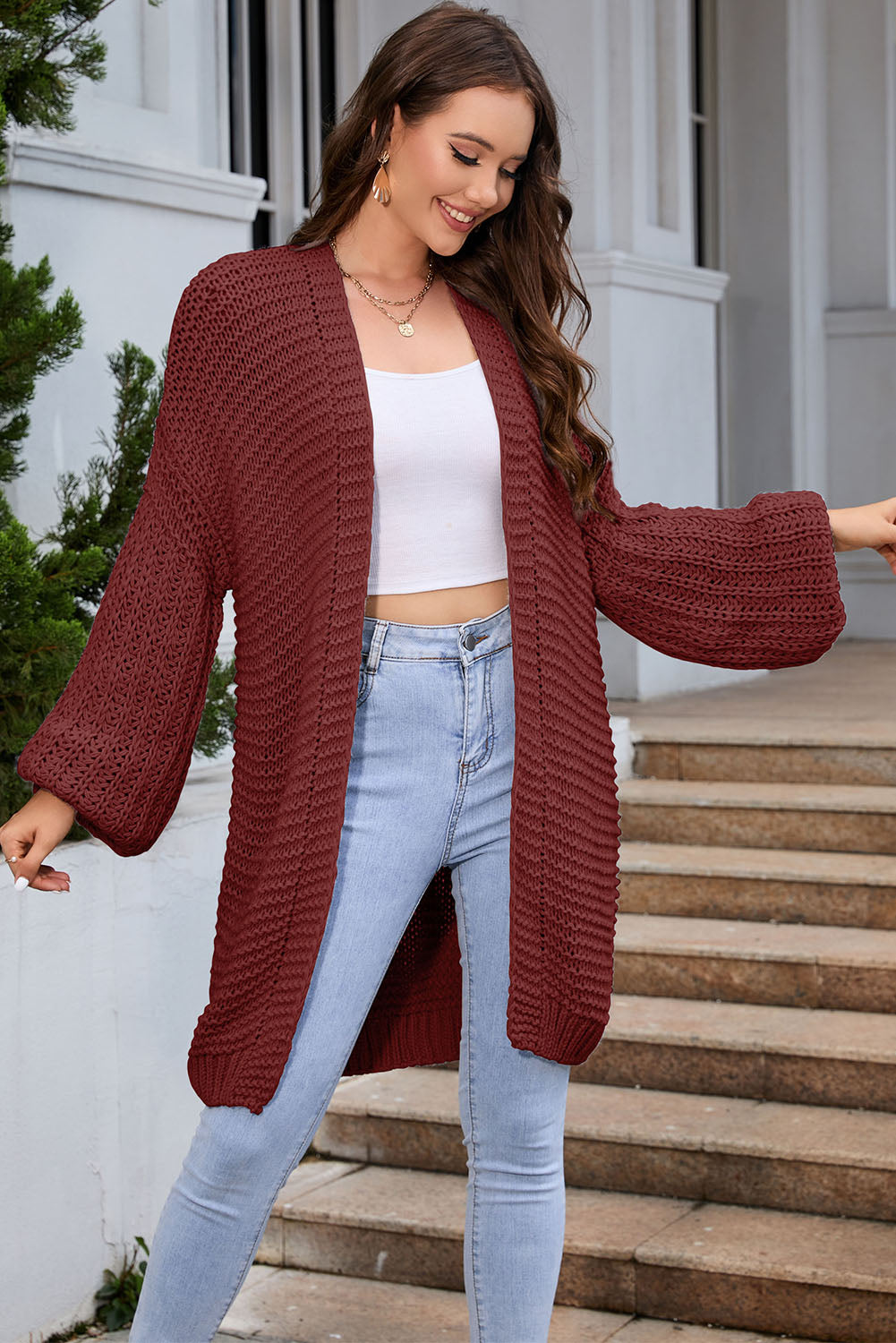 Open Front Longline Cardigan