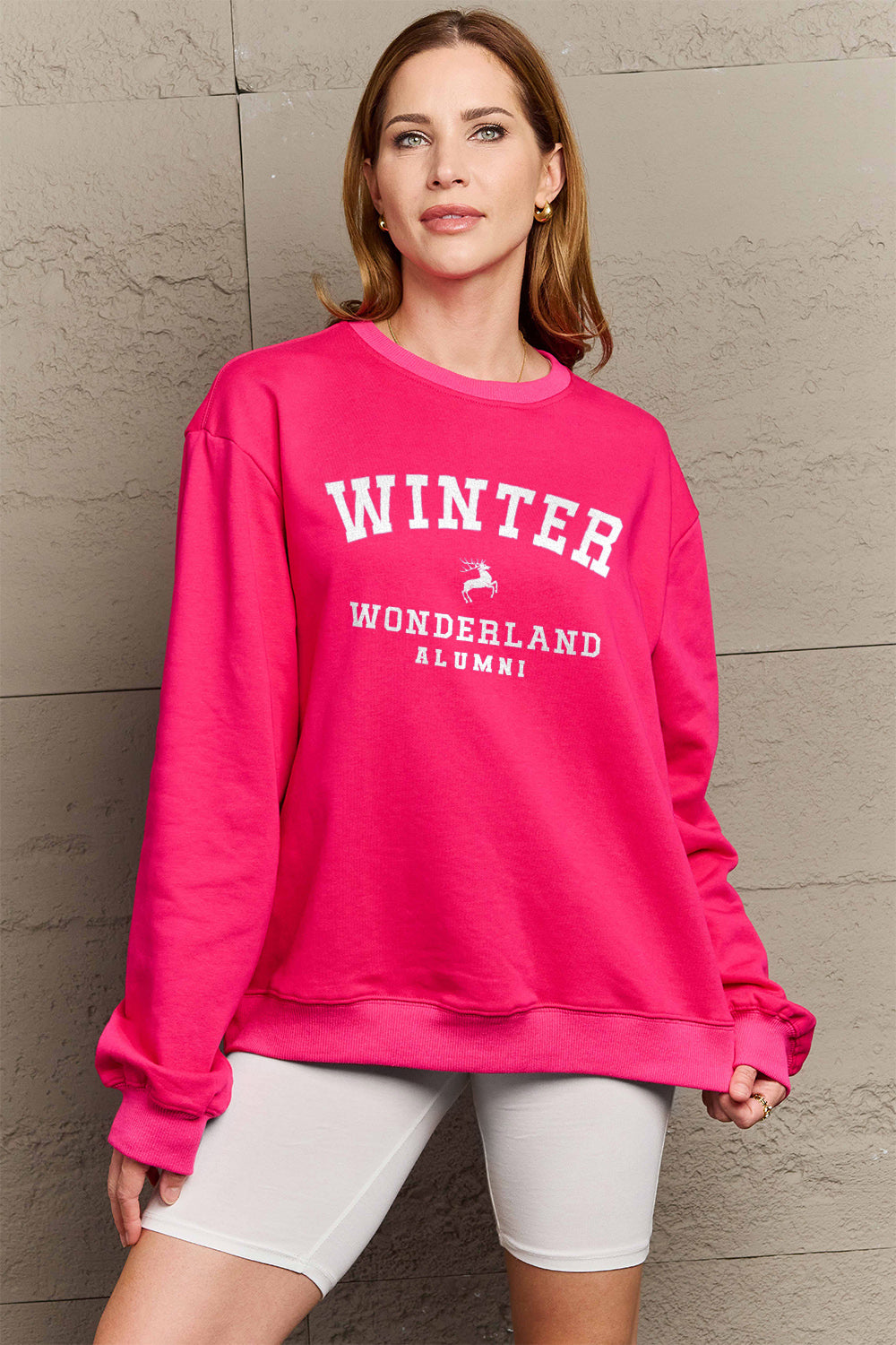 Simply Love Full Size WINTER WONDERLAND ALUMNI Graphic Long Sleeve Sweatshirt