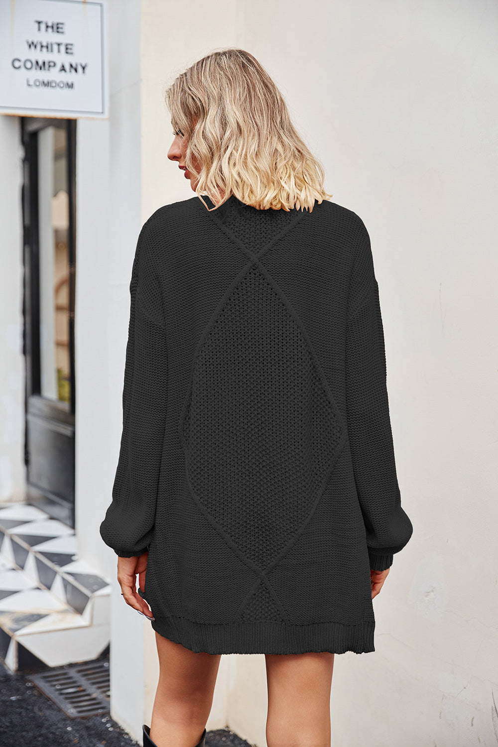 Woven Right Open Front Cardigan with Pockets