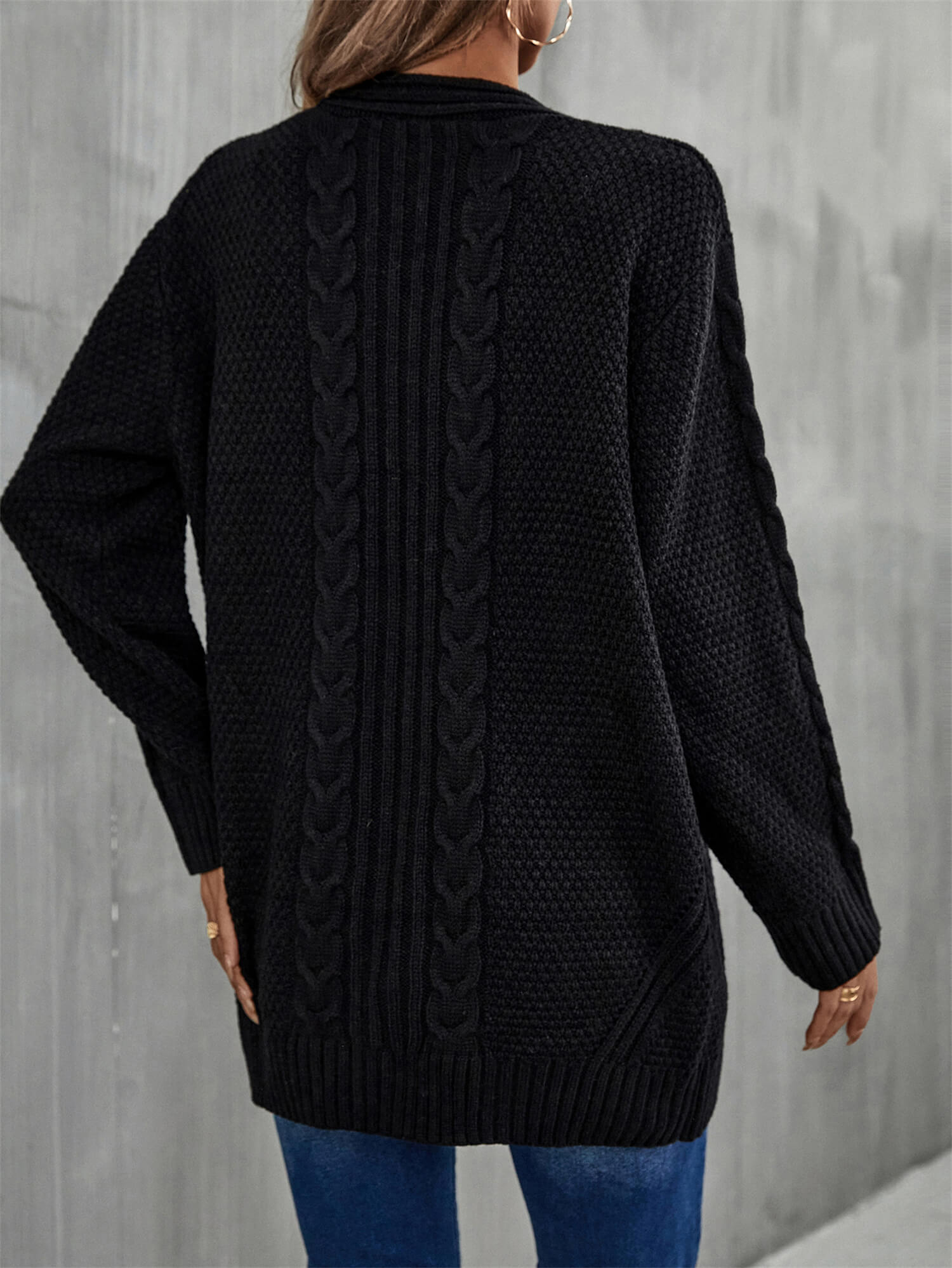 Angel Wings Warm Fall Mixed Knit Open Front Longline Cardigan