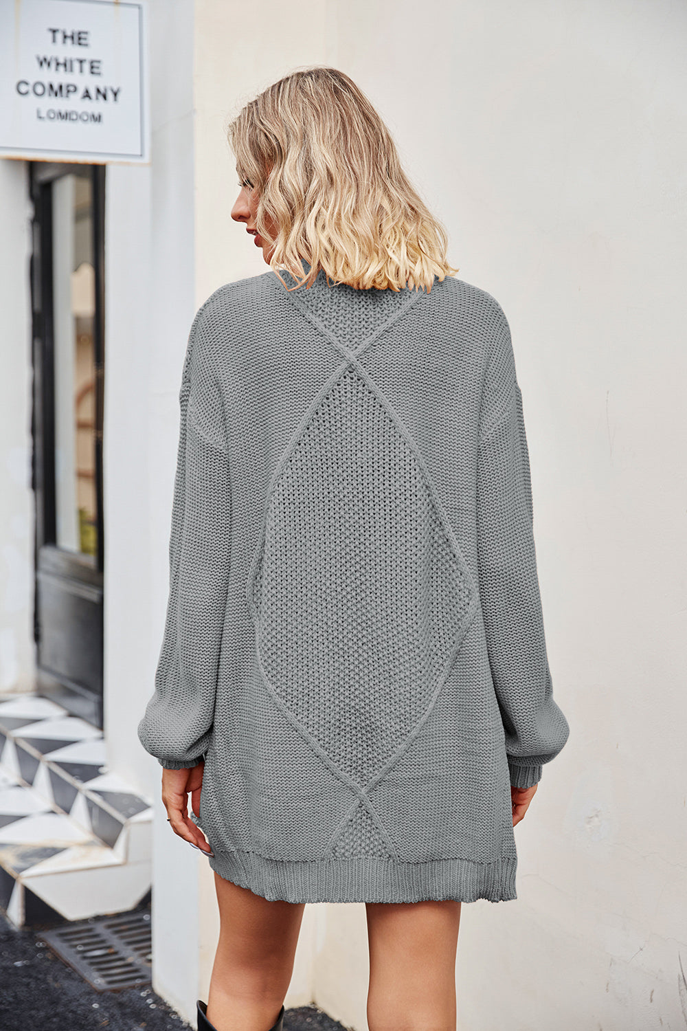 Woven Right Open Front Cardigan with Pockets