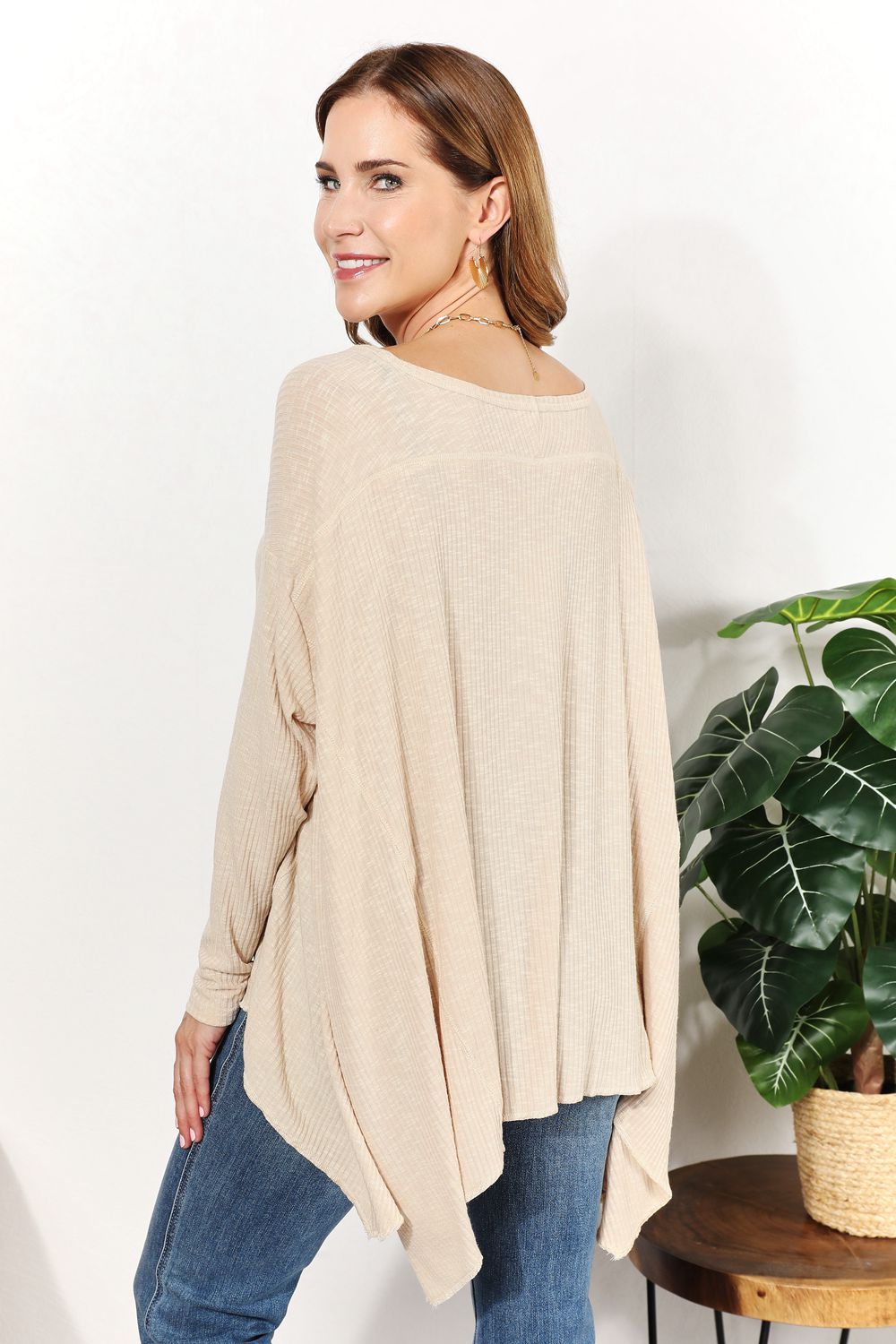 HEYSON Full Size Oversized Super Soft Ribbed Top